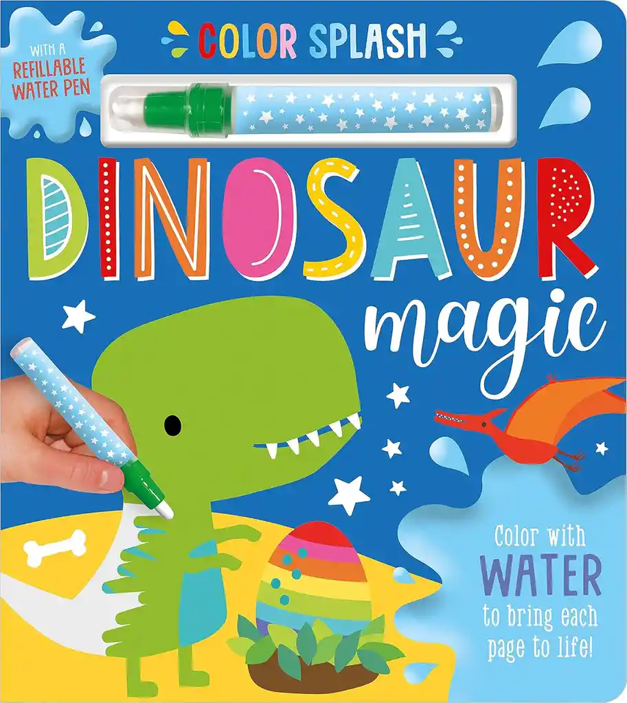 Libro Infantil Dinosaurio Para Pintar Con Agua Niños