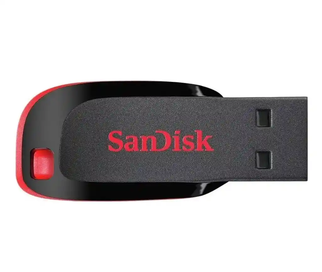 Memoria Usb Sandisk Cruzer Blade 128gb 2.0 Negro Y Rojo