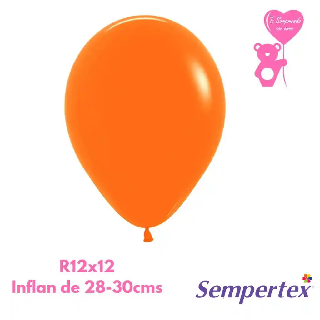 Globo O Bomba Fashion Naranja Sempertex R12x12