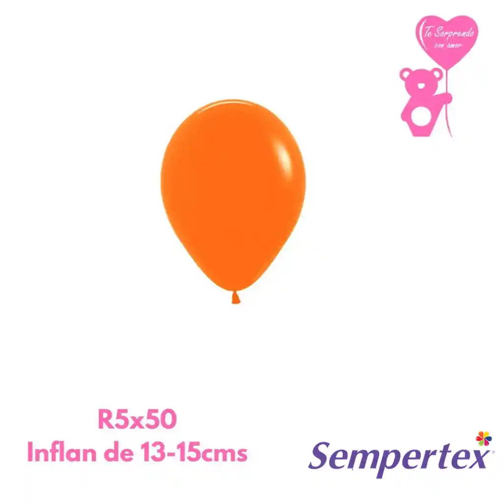 Globo O Bomba Fashion Naranja Sempertex R5x50