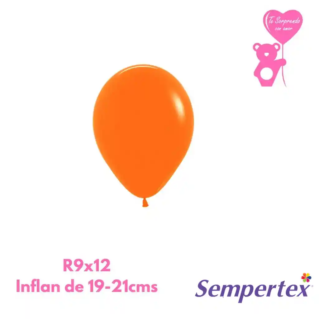 Globo O Bomba Fashion Naranja Sempertex R9x12