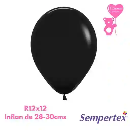 Globo O Bomba Fashion Negro Sempertex R12x12