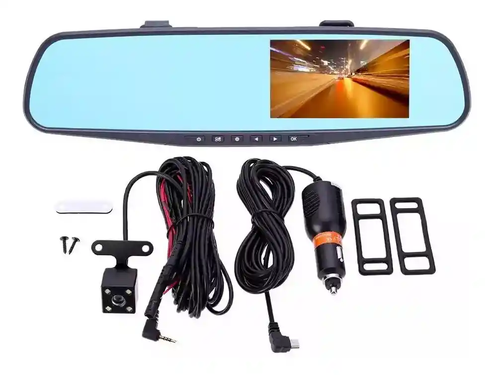 Espejo Retrovisor Carro Dvr Reversa Full Hd