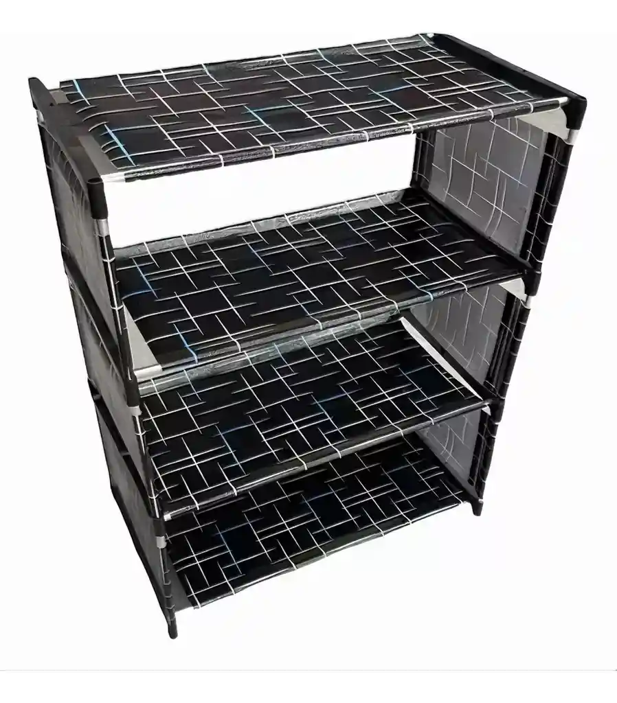 Organizador De Zapatos 4 Niveles En Tela Resistente Negro