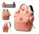 Pañalera Mochila Bolso Morral Para Bebé Más Monedero Color Coral