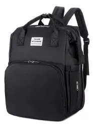 Bolso Pañalera Con Cambiador Para Bebé Color Negro
