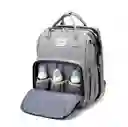 Bolso Pañalera Con Cambiador Para Bebé Color Gris
