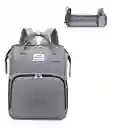 Bolso Pañalera Con Cambiador Para Bebé Color Gris