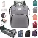 Bolso Pañalera Con Cambiador Para Bebé Color Gris
