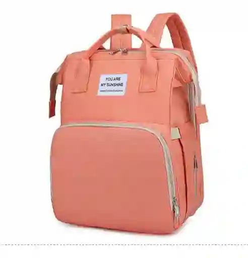 Bolso Pañalera Con Cambiador Para Bebé Color Coral
