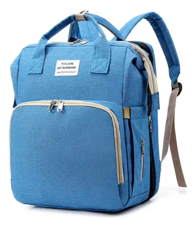 Bolso Pañalera Con Cambiador Para Bebé Color Azul