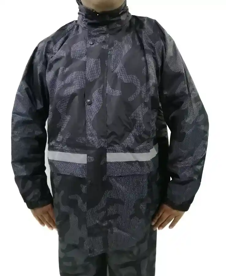 Impermeable Moto Tipo Sudadera Camuflado Con Capota Y Estuche Talla Xl