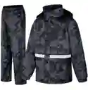 Impermeable Moto Tipo Sudadera Camuflado Con Capota Y Estuche Talla L