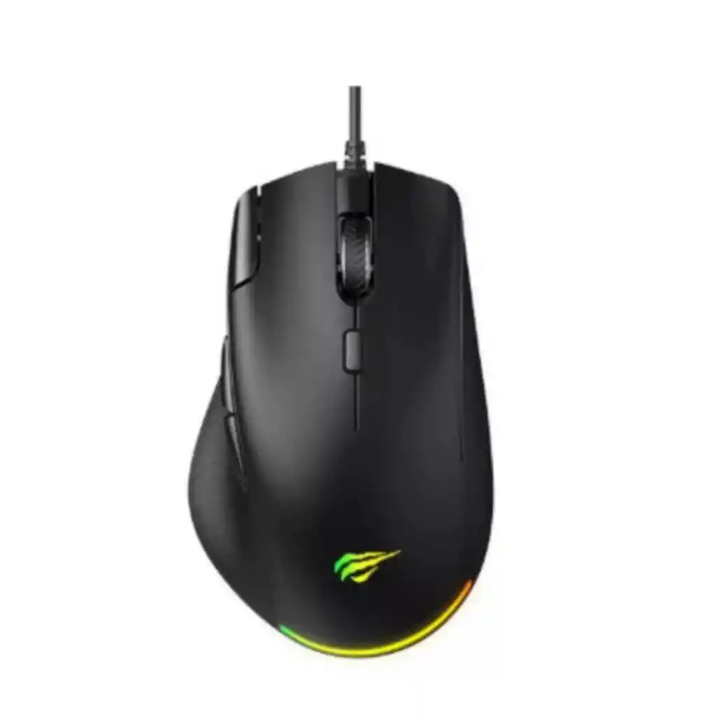 Ratón Havit Ms957 7200 Dpi Para Jugadores, 8 Botones Rgb, Color Negro