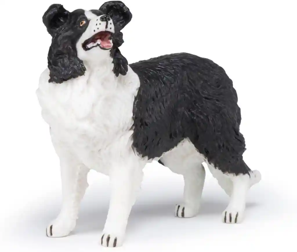 Figura Coleccionable Perro Border Collie Pintada A Mano