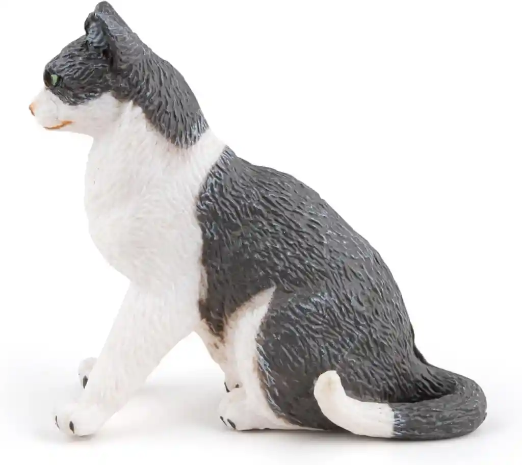 Figura Coleccionable Gato Sentado Pintada A Mano