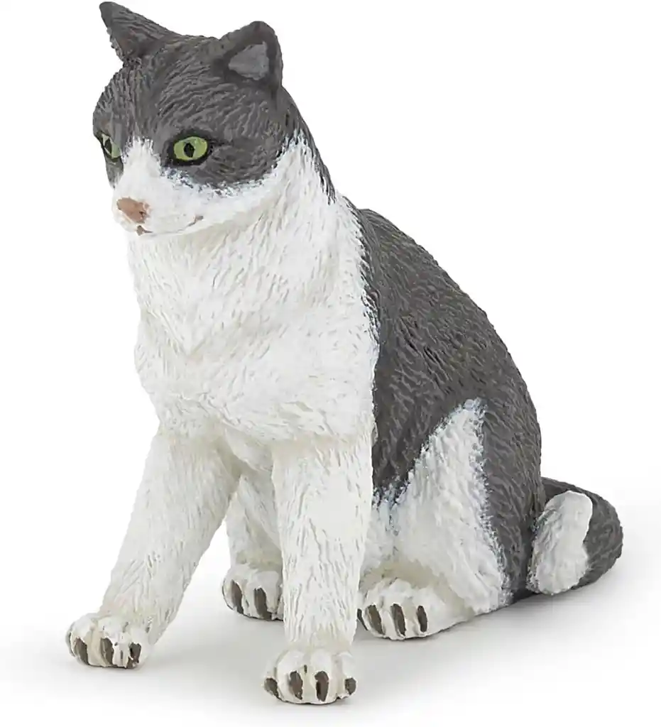 Figura Coleccionable Gato Sentado Pintada A Mano