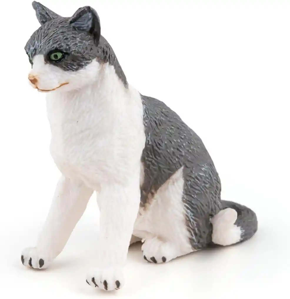 Figura Coleccionable Gato Sentado Pintada A Mano