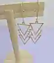 Aretes Dorados En Acero Diseño De Triangulos