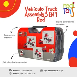 Vehiculo Truck Assembly 3 In 1 Red