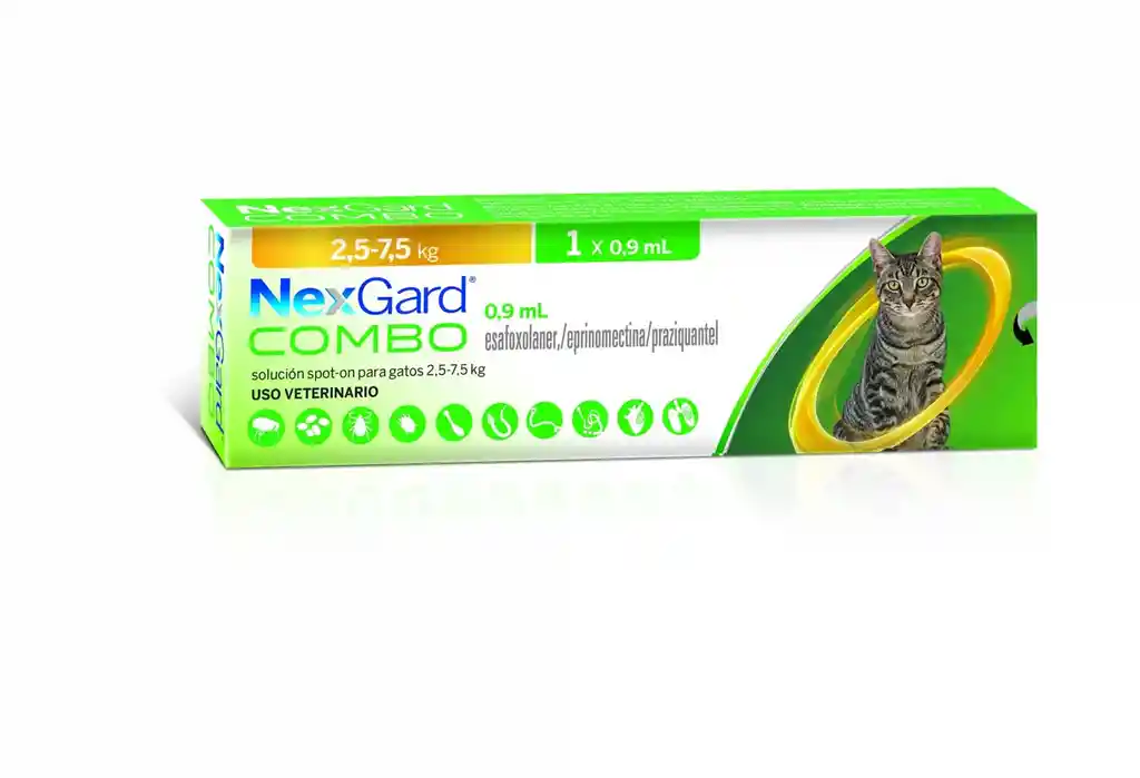 Nexgard Felino 2.5 - 7.5 Kg X 0.9 Ml - Antiparasitario