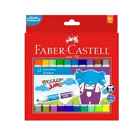 Marcadores Plumones Bicolor Jumbo Faber Castell X12