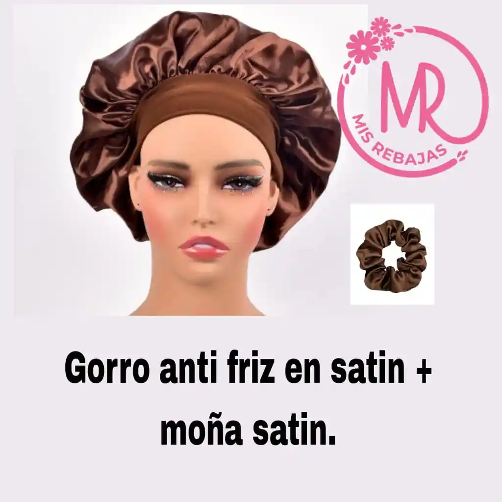 Gorro En Satín Anti Frizz+ Moña En Satín (tono: Marrón).