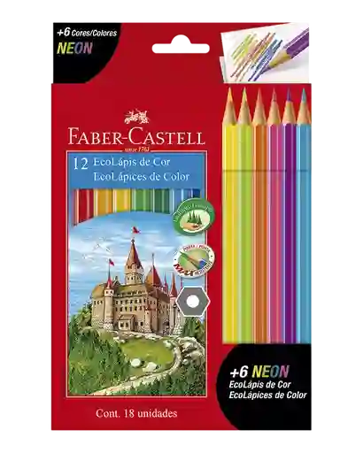 Colores Faber Castell X 12 Und + 6 Neón