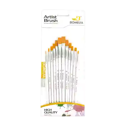 Pinceles Planos Artist Brush X 12 Und