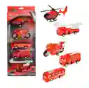 Carros De Impulso Moto Grua Bus Helicoptero Bomberos X 5 Pcs