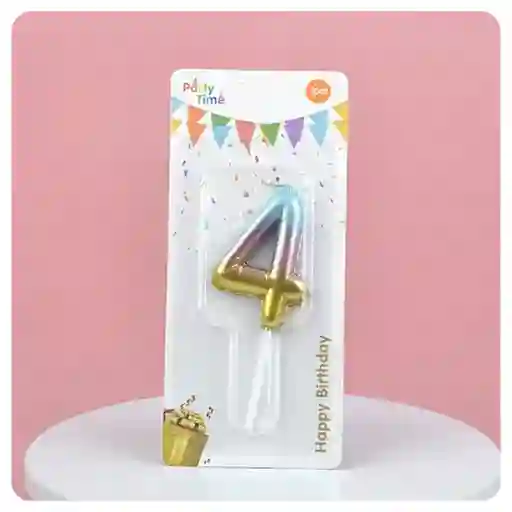 Vela Cumpleaños Estilo Globo Numero 4