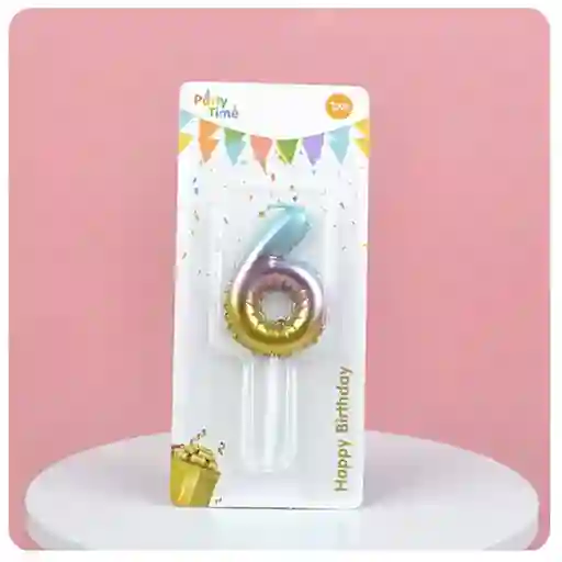 Vela Cumpleaños Estilo Globo Numero 6