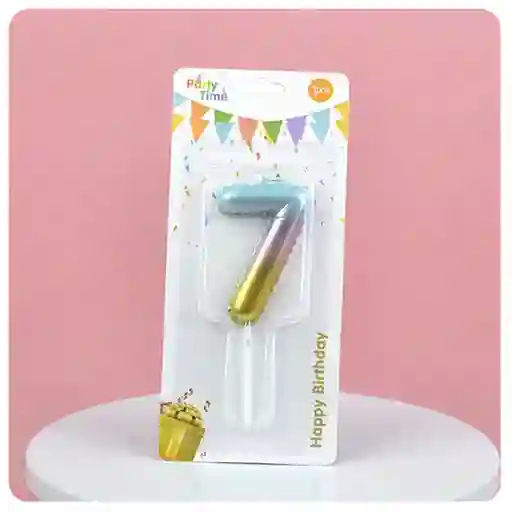 Vela Cumpleaños Estilo Globo Numero 7