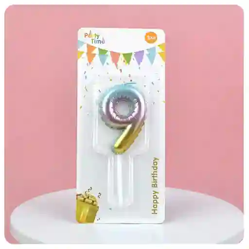 Vela Cumpleaños Estilo Globo Numero 9