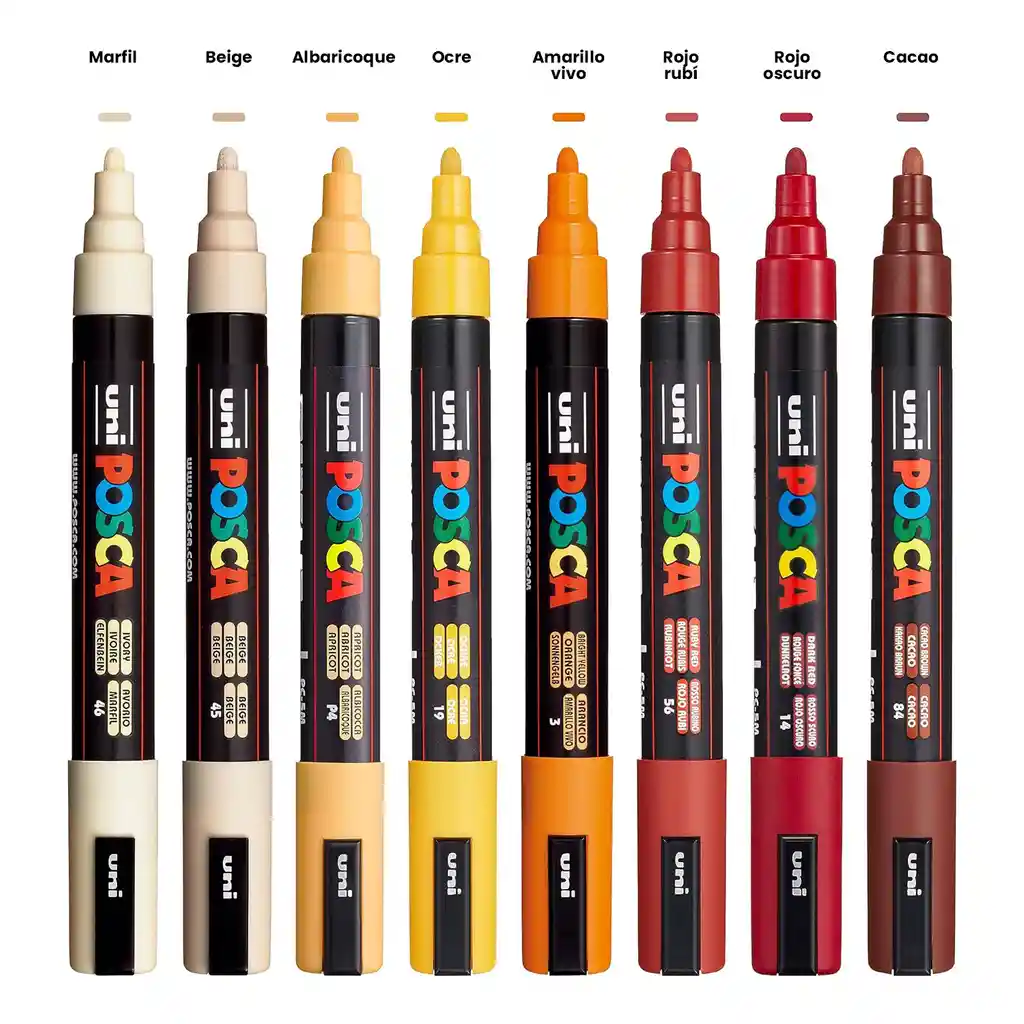 Posca Paleta Cálidos Pc5m X 8 Unidades
