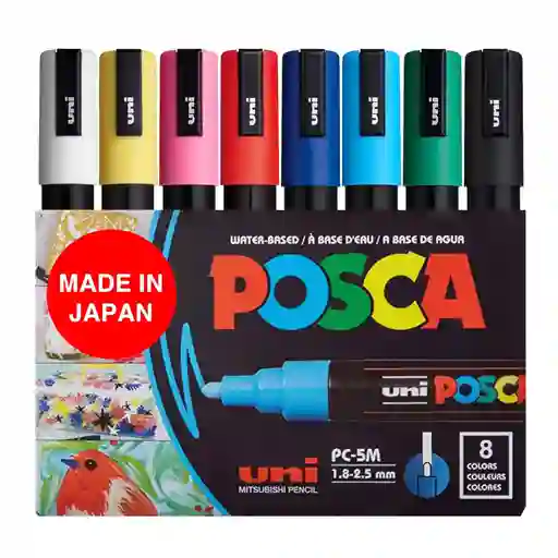 Posca Paleta Básicos Pc5m X 8 Unidades