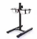 Comedero Elevado Ajustable En Acero Inoxidable - 17 Cm