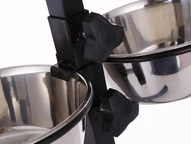 Comedero Elevado Ajustable En Acero Inoxidable - 17 Cm