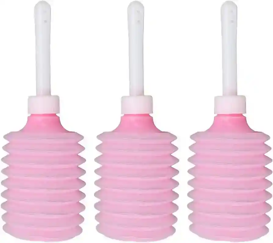 3 Enemas Ducha Anal Pink Lavado Rectal Vaginal Gran Capacidad 200ml Pera Limpieza Intima