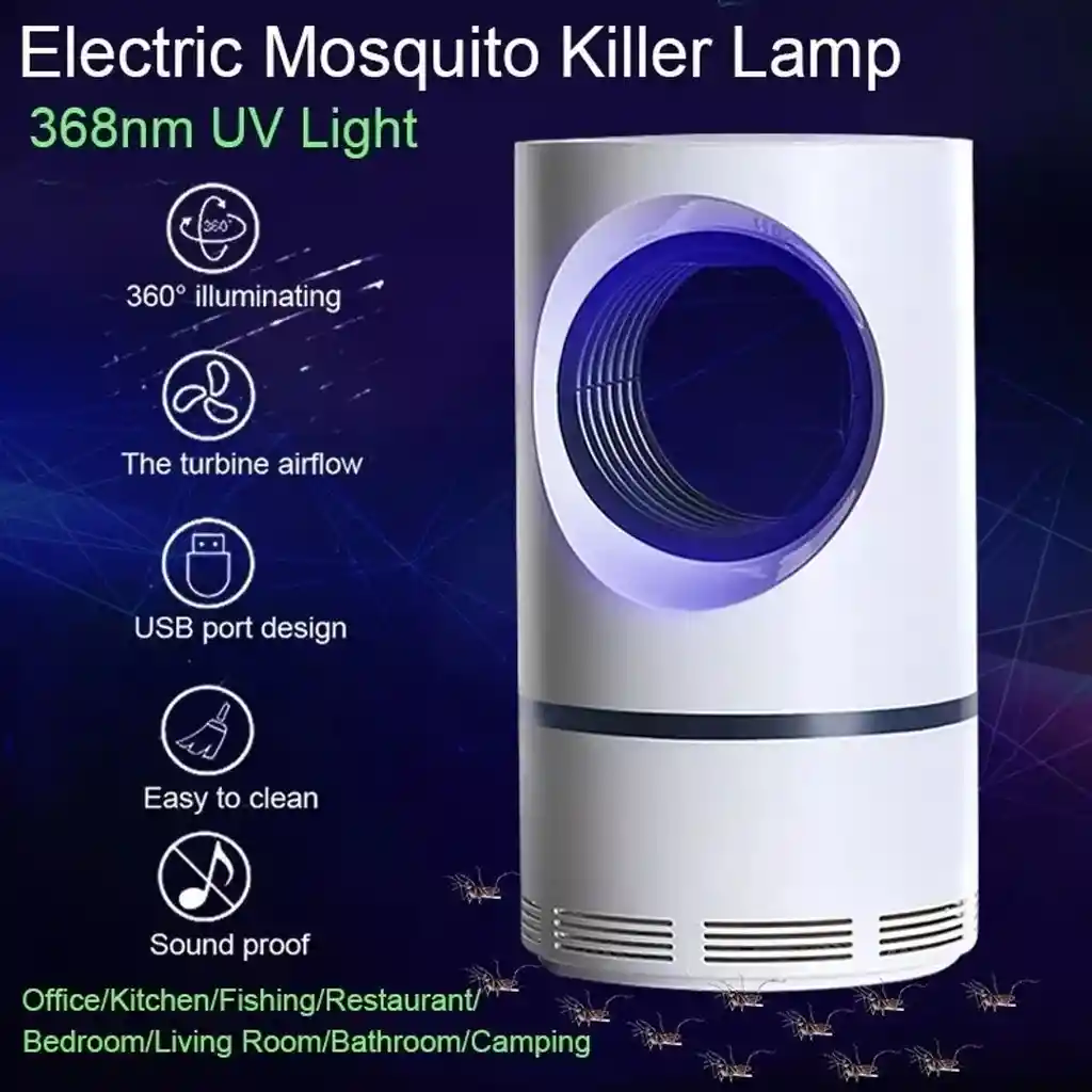 Lámpara Mata Mosquitos Usb Con Sistema De Succión