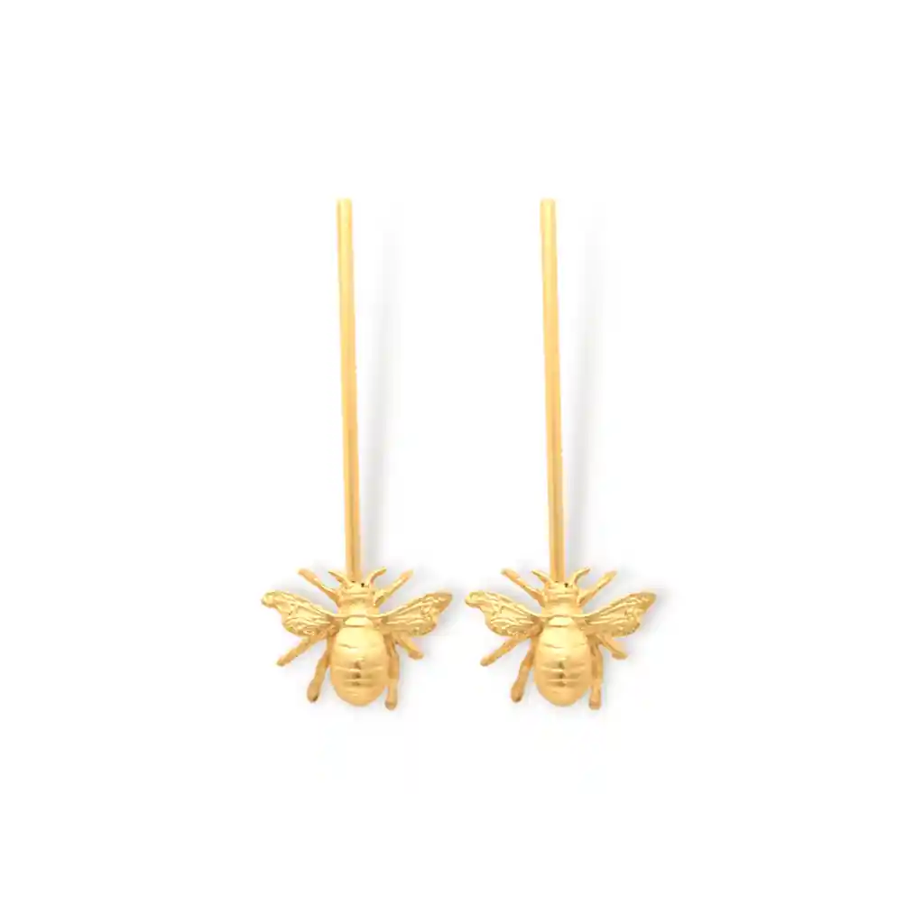 Aretes Largos Con Abeja Pequeña