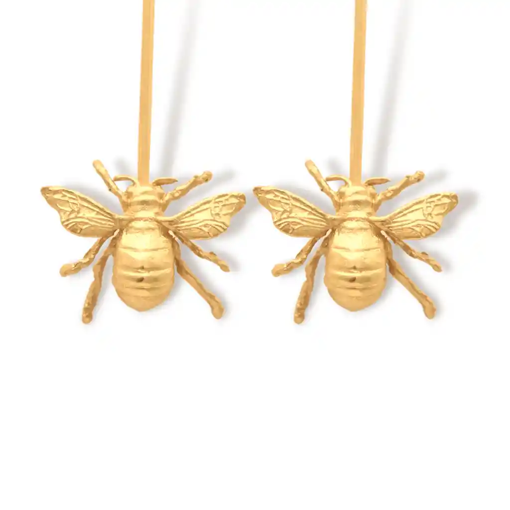 Aretes Largos Con Abeja Grande