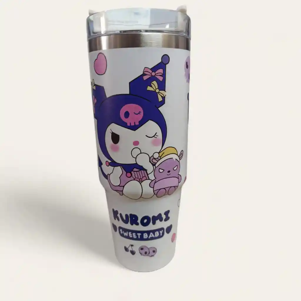 Termo Motivo Kuromi Sanrio Blanco 24cm Aprox