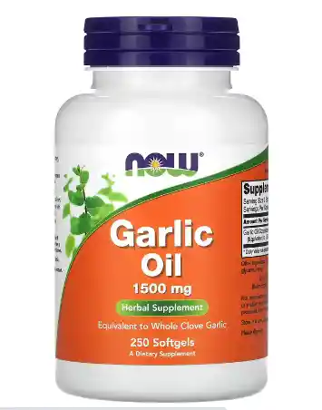 Now Aceite De Ajo 1500mg Garlic Oil 250 Cápsulas Blandas