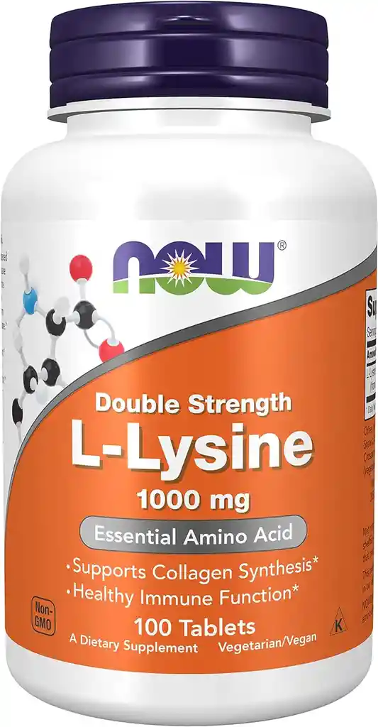 Now Foods L-lysine 1000 Mg Double Strength - 100 Tabs