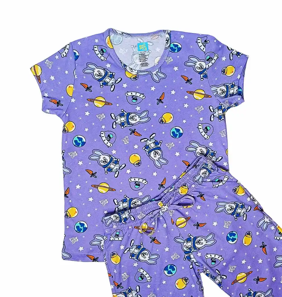 Pijama Glow Buzz Bunny Lila M/c Mujer Talla M