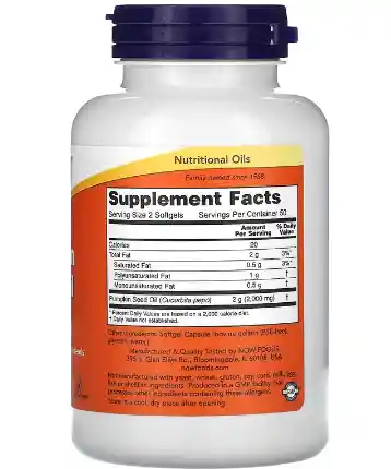 Now Foods, Pumpkin Seed Oil, 1,000 Mg, 100 Softgels