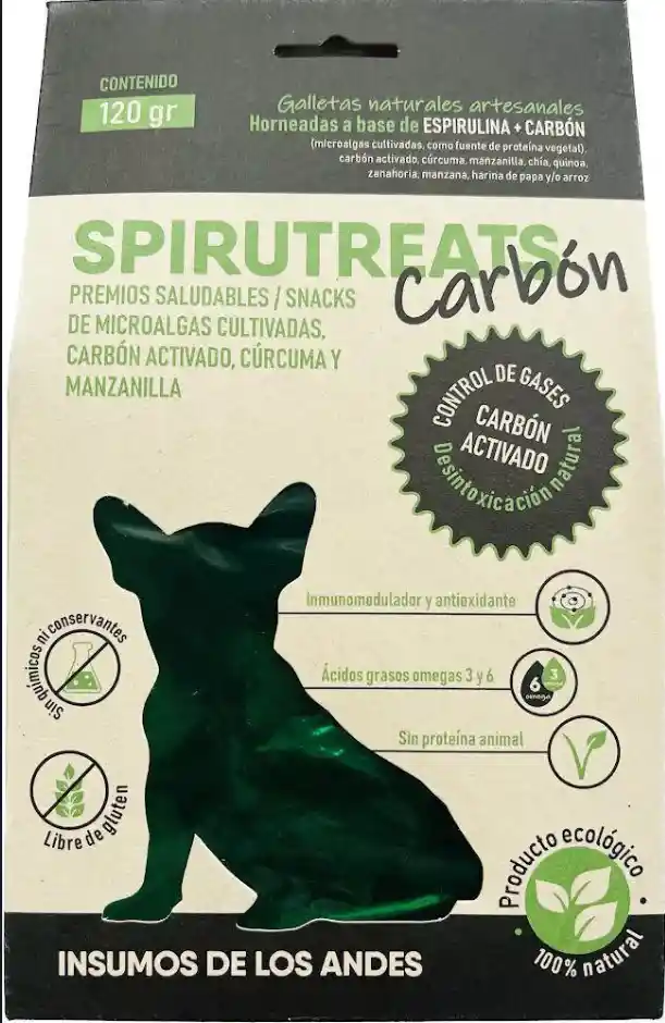 Spirutreats Carbón Galletas Naturales X 120 Gr