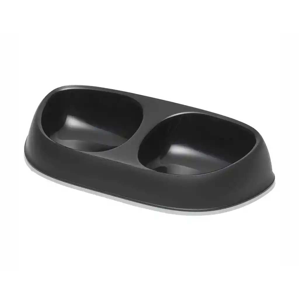 Comedero Perro Sensibowl Doble 200 Ml Negro