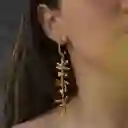 Aretes Aro Candonga Tres Orquideas Oncidium Esmeraldas